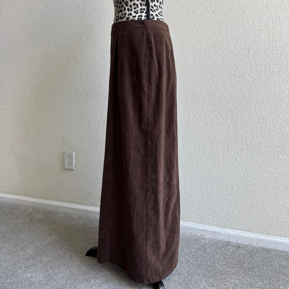 White Stag Brown vintage suede maxi skirt Size 6 - Picture 7 of 8